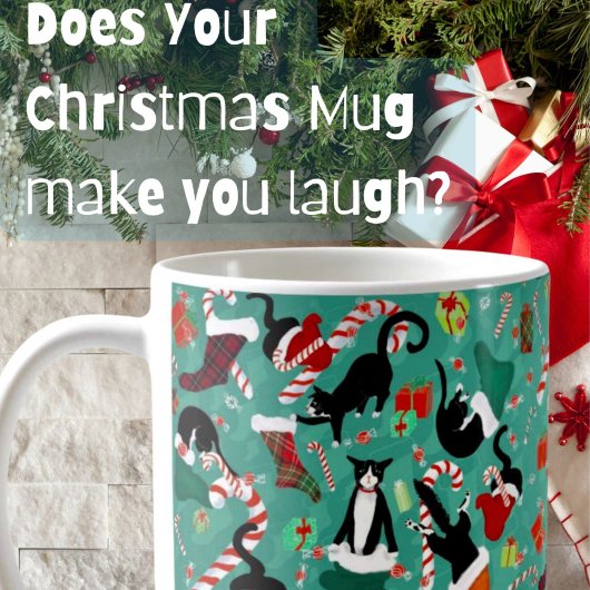 Mug Raids de chats de Noël amusants Bas Personnalisé