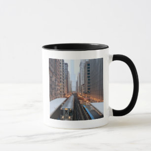 Mug Rail élevé Chicago du centre au-dessus de Wabash