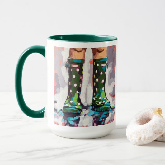 Mug Rain boots Painting  - Children's Room Decor (Avec donut)