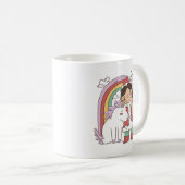 MUG RAINBOUR UNICORN ET FILLE DE NOËL (Devant droit)