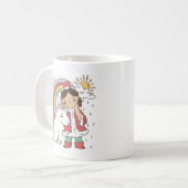 MUG RAINBOUR UNICORN ET FILLE DE NOËL (Devant gauche)
