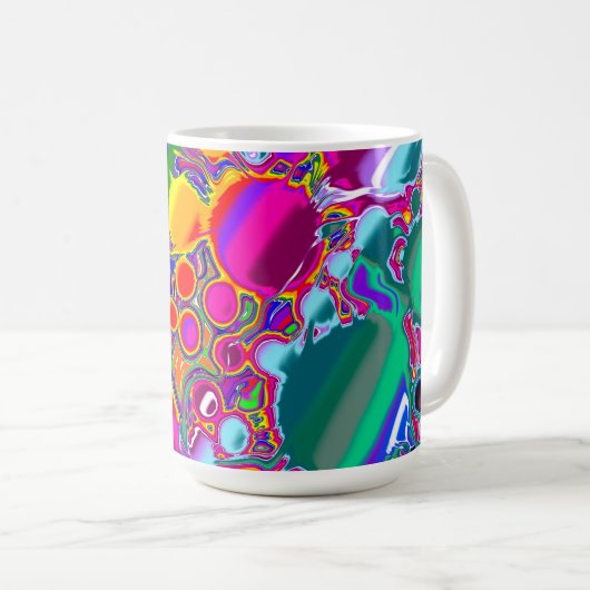 Mug Rainbow Blast Art Abstrait (Devant droit)