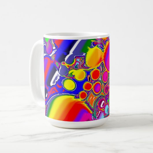 Mug Rainbow Blast Art Abstrait (Devant gauche)