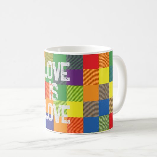 Mug Rainbow Buffalo Check Pride Plaid Personnaliser (Devant droit)