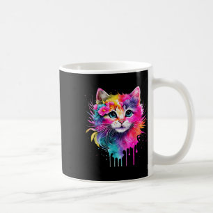 Mug Rainbow Cat A Aquarelle Peinture Fleurs colorées C