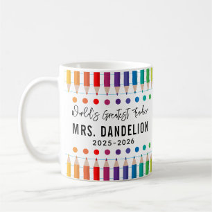 Mug Rainbow Crayons Kindergarten Enseignant