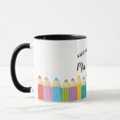 Mug Rainbow Crayons Mondes Meilleur Enseignant Coffee (Gauche)