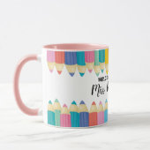 Mug Rainbow Crayons Mondes Meilleur Enseignant Coffee  (Gauche)
