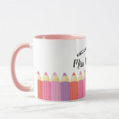 Mug Rainbow Crayons Mondes Meilleur Enseignant Coffee  (Gauche)