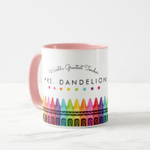 Rainbow Crayons Worlds Meilleur Café Enseignant