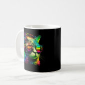 Mug Rainbow DJ Chat Avec Lunettes De Soleil (Devant gauche)