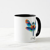 Mug Rainbow Dragonfly Personalized Name  (Devant droit)