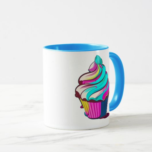 Mug Rainbow Drip Cupcake (Devant droit)