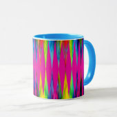 Mug [Rainbow Fiesta] Harlequin géométrique rose chaud (Devant droit)