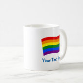 Mug Rainbow Flag Gay pride LGBTQ Pride texte personnal (Devant droit)
