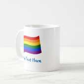 Mug Rainbow Flag Gay pride LGBTQ Pride texte personnal (Devant gauche)