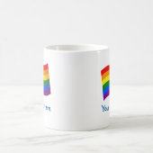 Mug Rainbow Flag Gay pride LGBTQ Pride texte personnal (Centre)