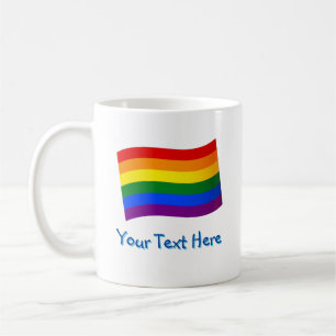 Mug Rainbow Flag Gay pride LGBTQ Pride texte personnal