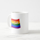Mug Rainbow Flag Gay pride LGBTQ Pride texte personnal (Devant gauche)