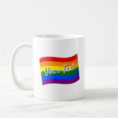 Mug Rainbow Flag Gay pride LGBTQ Pride texte personnal (Gauche)