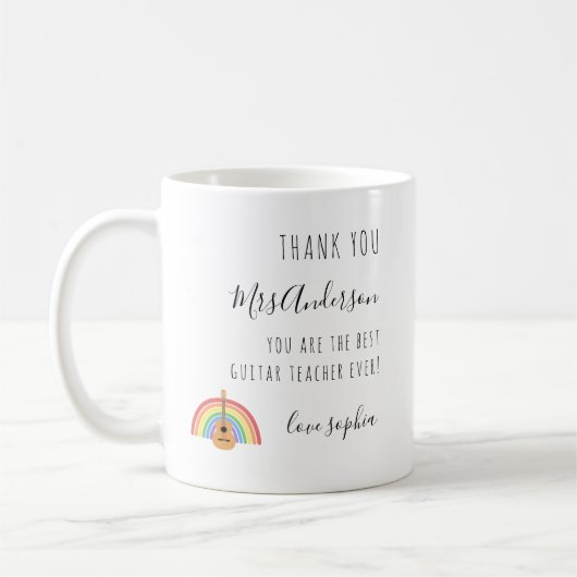 Mug Rainbow Guitar Music Enseignant Appréciation Cadea (Gauche)