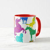 Mug Rainbow Horses - "Dotty about Horses !" (Devant droit)