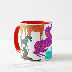 Mug Rainbow Horses - "Dotty about Horses !"