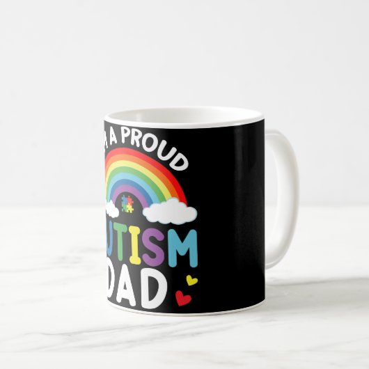 Mug Rainbow I'm A Proud Autism Dad Autism Awareness (Devant droit)