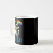 Mug Rainbow Lgbt Fierté lesbienne Dabbing Chat (Devant gauche)