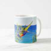Mug Rainbow Lorikeet Beachy Blue Australian Peinture (Devant droit)