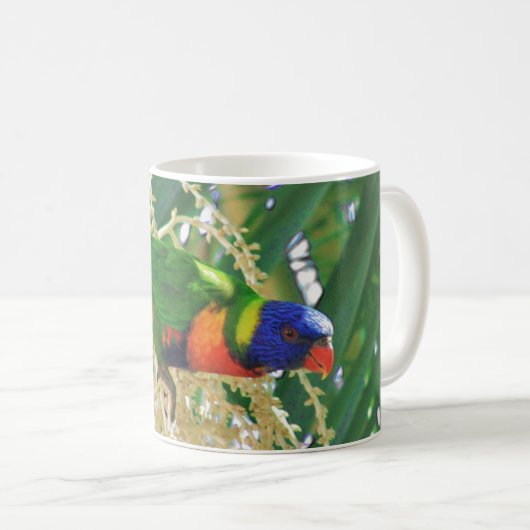 Mug Rainbow Lorikeet Green Australian Bird Photo (Devant droit)