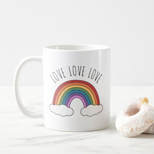 Mug Rainbow Love Love Love (Avec donut)