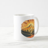 Mug Rainbow Mountain Peak | Retro Mountains Sunrise  (Devant droit)