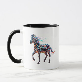 Mug Rainbow Neon Fantasy Zebra