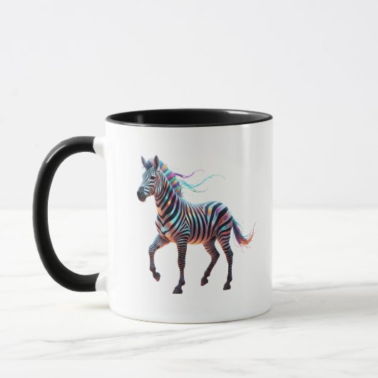 Mug Rainbow Neon Fantasy Zebra (Gauche)