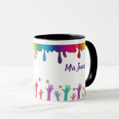 Mug Rainbow paint art professeur "Meilleur enseignant  (Devant droit)