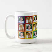 Mug Rainbow Patchwork Pet Photo Squares Pattern (Gauche)