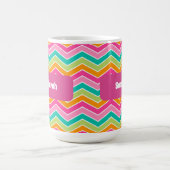Mug Rainbow rétro zigzags brillant coloré (Centre)