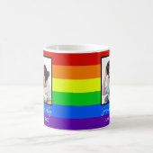 Mug Rainbow Striped Photo Anniversaire Mariage LGBTQ (Centre)