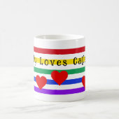 Mug Rainbow Stripes Coeurs Première Personnaliser des (Centre)