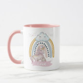 Mug 🦄 Rainbow Unicorn Girl Nom personnalisé (Gauche)