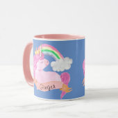 Mug 🌈 Rainbow Unicorn Nom personnalisé      (Devant gauche)