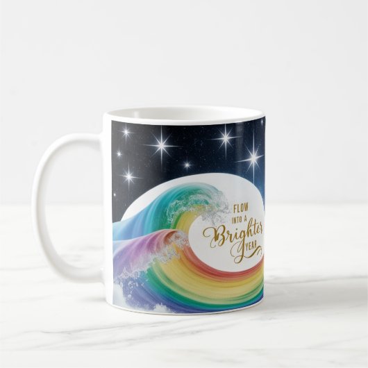 Mug Rainbow Wave Brighter Year Inspirational Classic (Gauche)