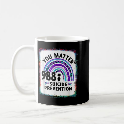 Mug Rainbow You 988 Suicide Prevention Awareness Bleac (Gauche)