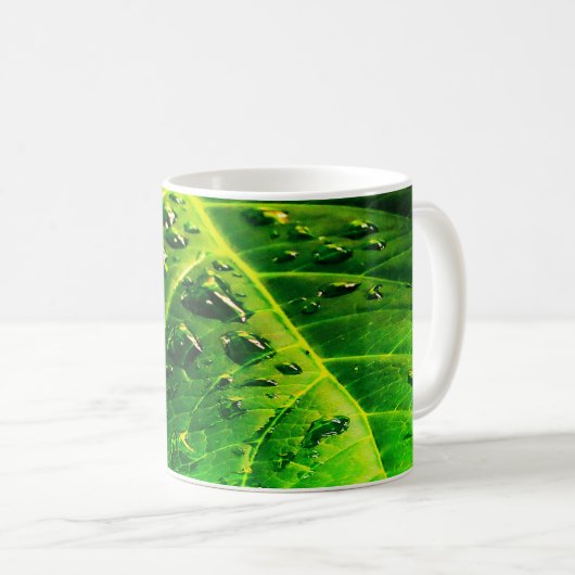 Mug Raindrops on a Leaf (Devant droit)