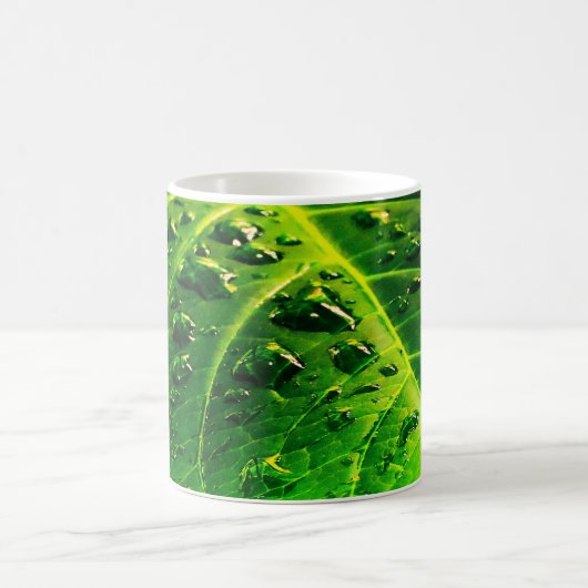 Mug Raindrops on a Leaf (Centre)