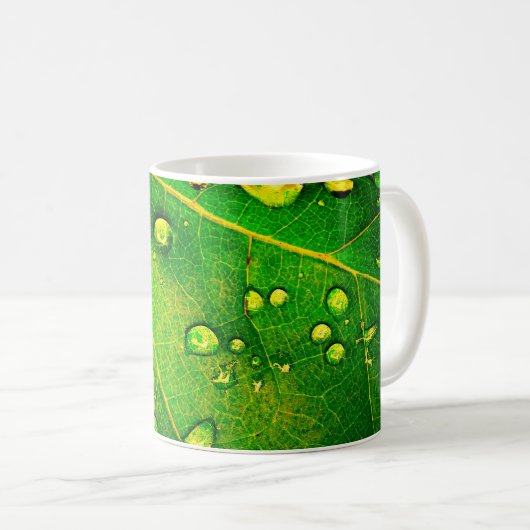 Mug Raindrops on a Leaf (Devant droit)