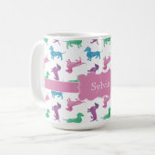 Mug Raining Dachshunds Cute Pastel Doxies (Devant gauche)