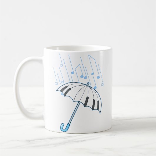 Mug Raining Notes Piano Player Gift Shirt Keyboard Mus (Gauche)