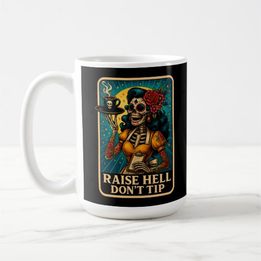 Mug Raise Hell Skeleton Witress Retro (Gauche)